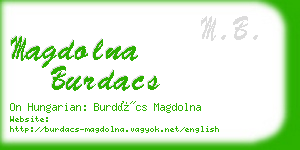 magdolna burdacs business card